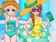 Jocuri cu surorile frozen la petrecerea cu piscina