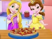 Jocuri cu bebelusele disney rapunzel si belle gatesc pizza